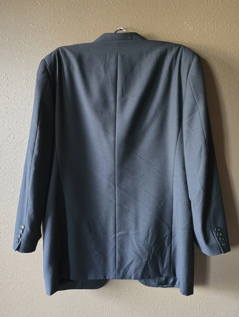 Canali Black Wool Sport Coat Blazer Single Breasted Size 54 R